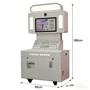automatic selfie photobooth vending machine with lifting up/down style photo booth