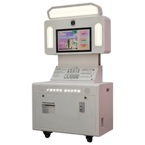automatic selfie photobooth vending machine with lifting up/down style photo booth