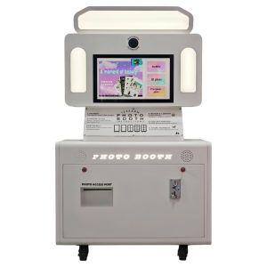 automatic selfie photobooth vending machine with lifting up/down style photo booth